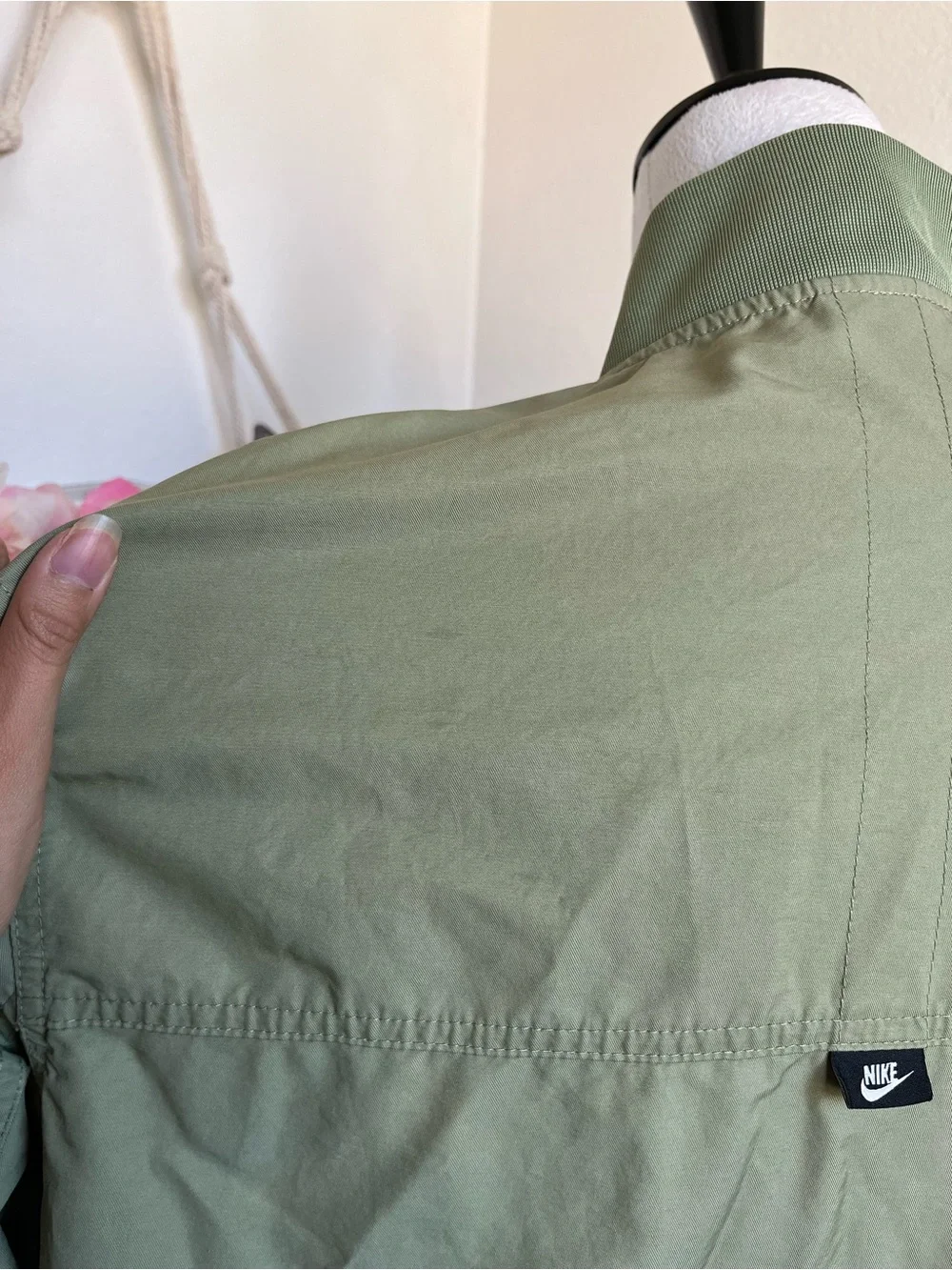 Nike Women's Olive Green Zip Track Bomber Jacket size XL
